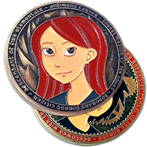 Antimony and Kat Challenge Coin
